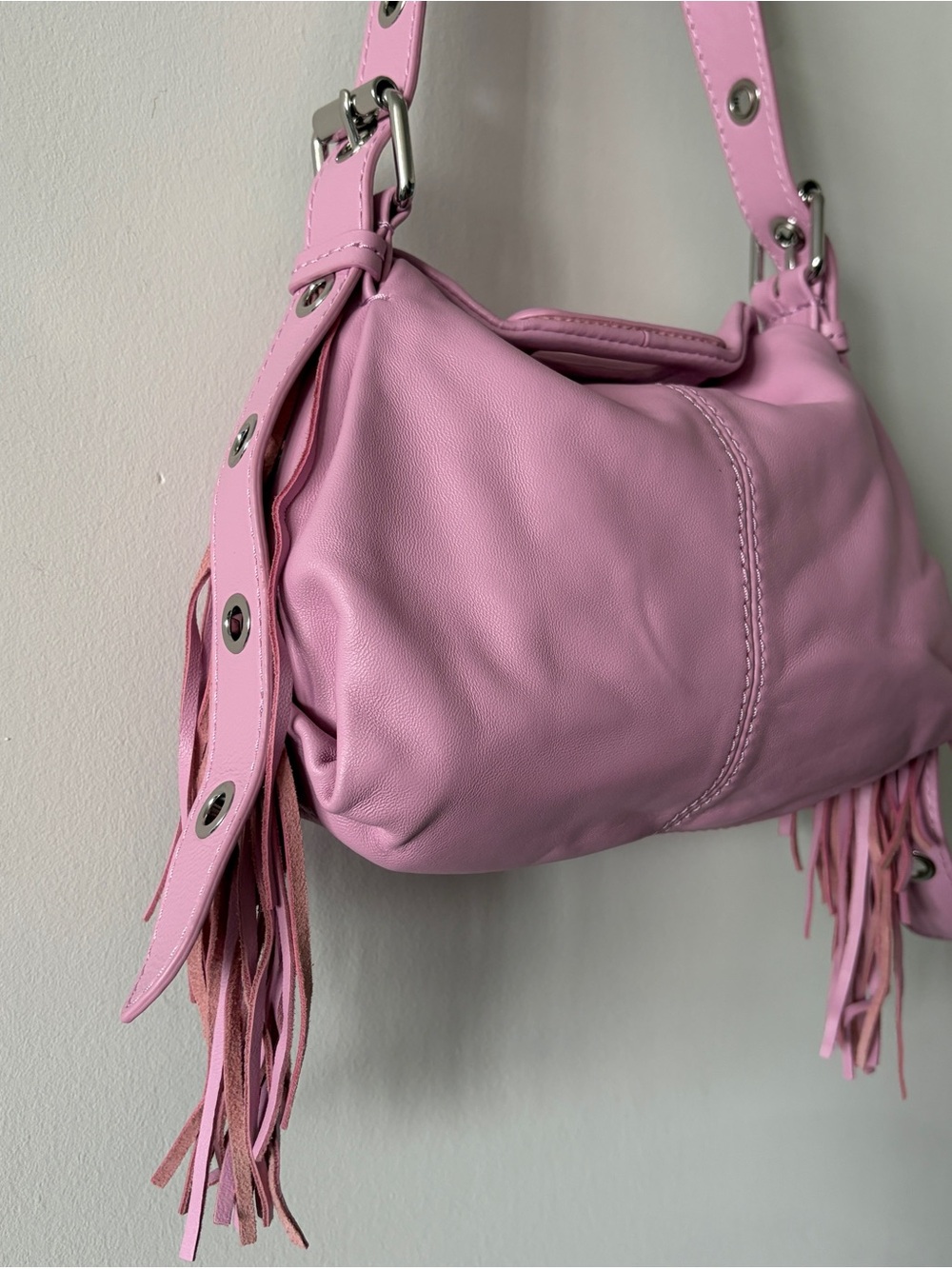 Maje Miss M Mini Pink Leather Bag - Picture 6 of 9